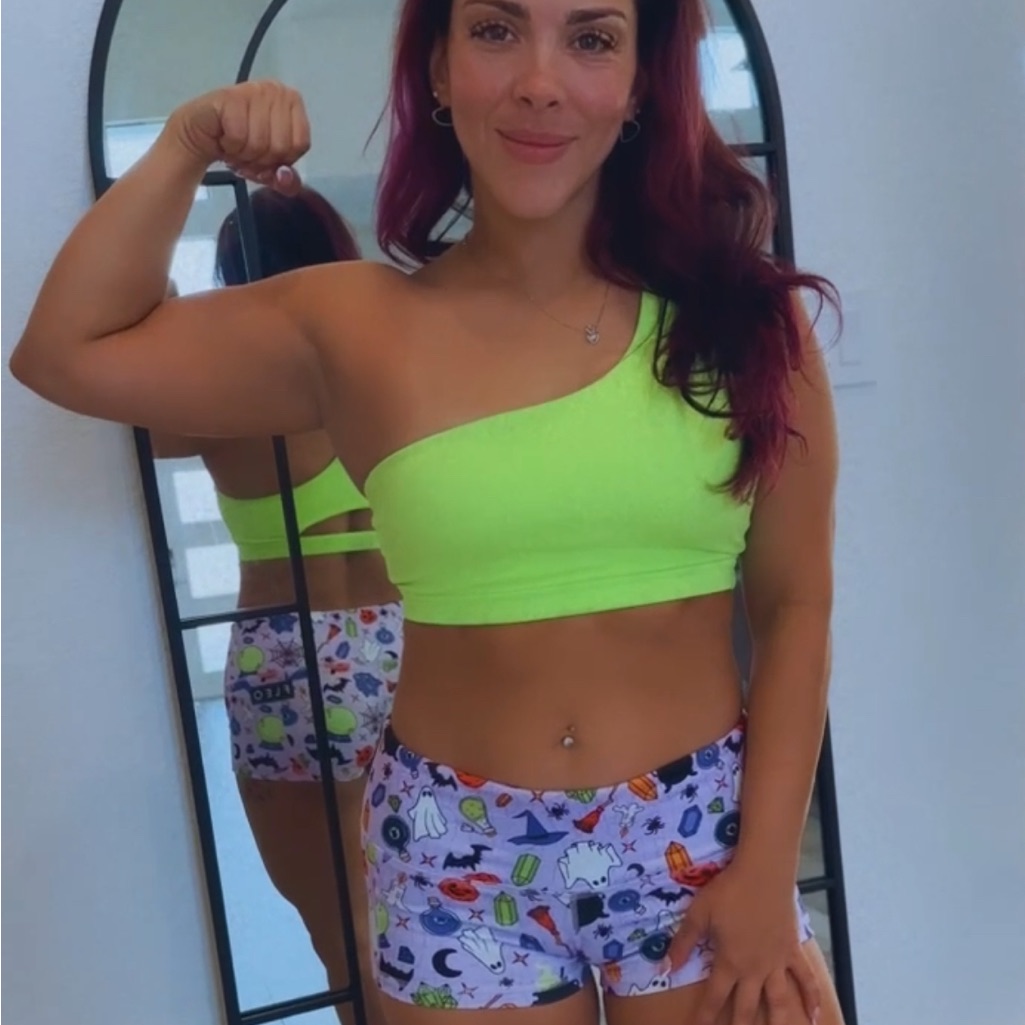 Fleo Neon Green One-Shoulder Bra